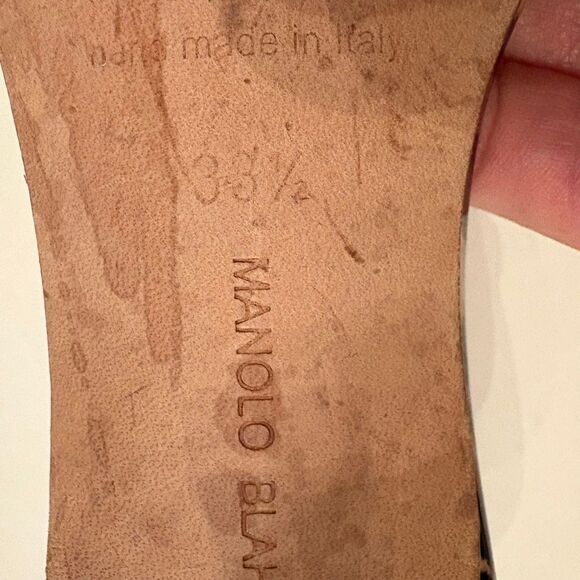 Manolo Blahnik Leopard Print Sandal patent Leather Kitten Heels 38.5 Italy - Picture 11 of 12